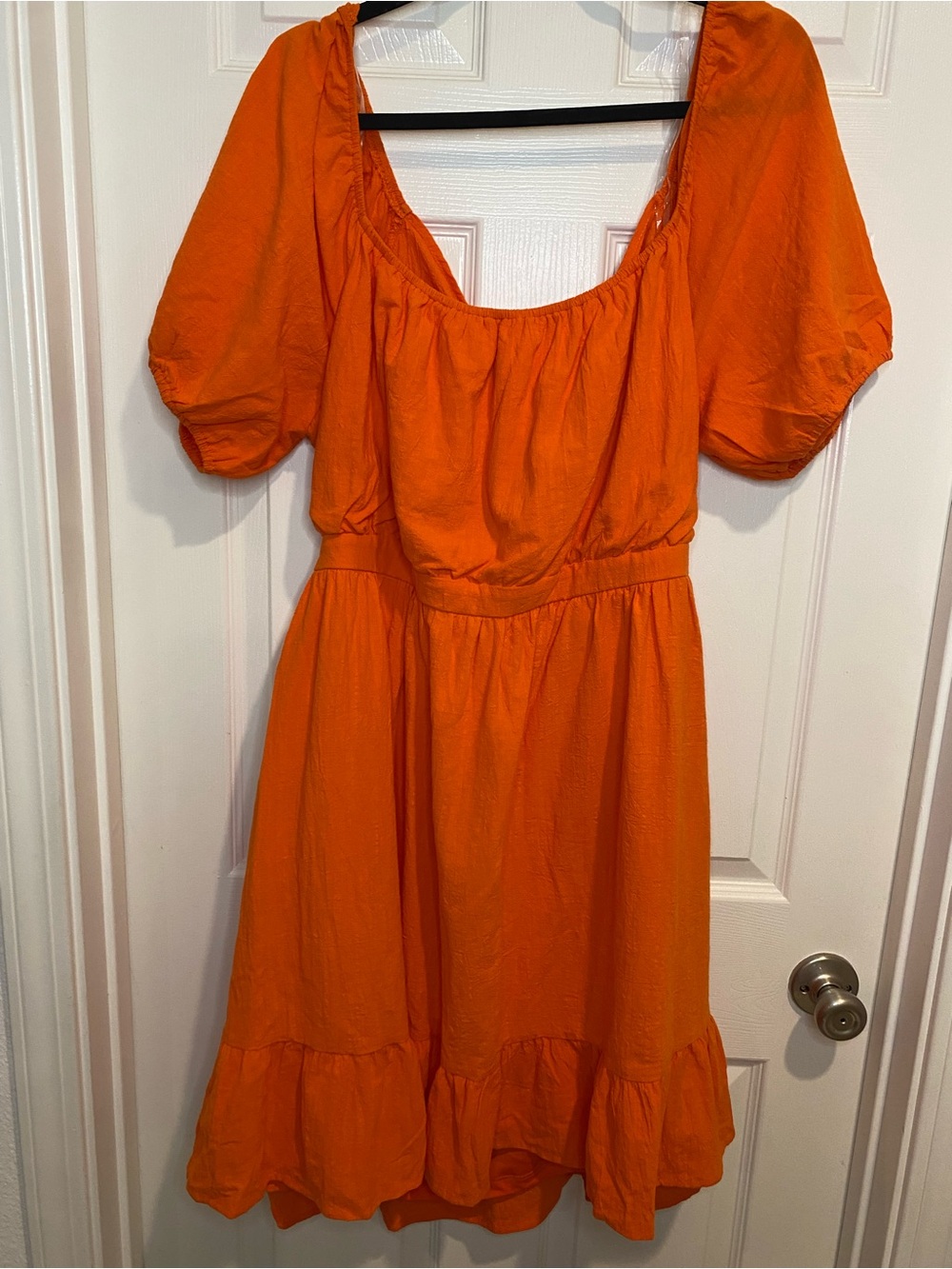 Plus Size Open Back Orange Dress